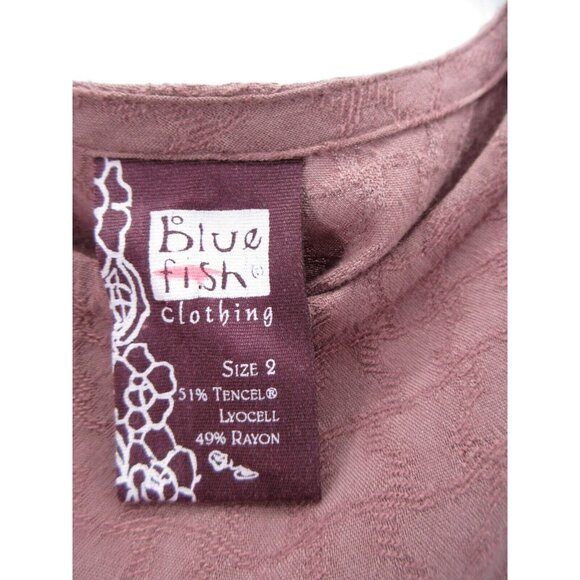 Blue Fish Dress 2 Maxi A-Line Tank Lagenlook Hand Painted Pullover - Picture 8 of 9